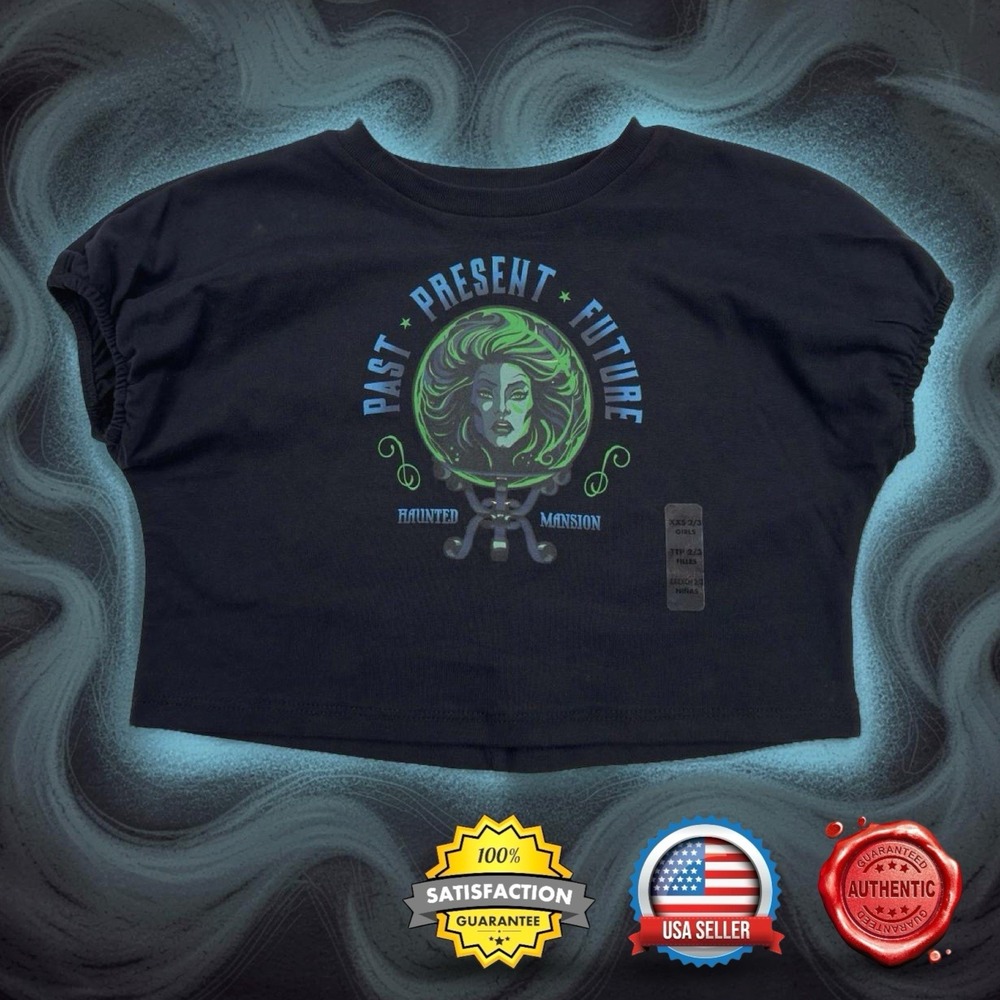 Disney Parks Haunted Mansion Madame Leota Cropped T-Shirt Toddler Girls XS 4 NEW